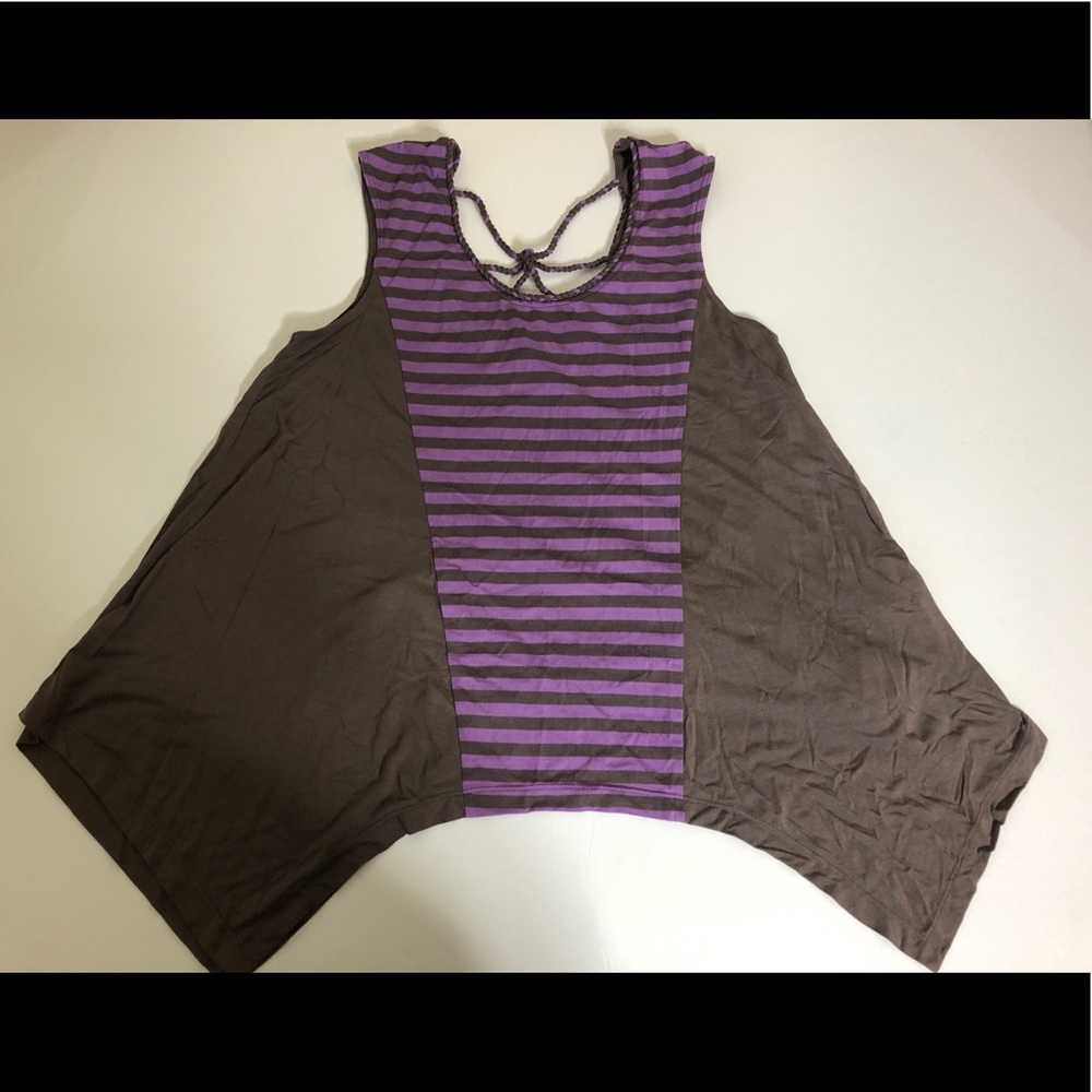Anthropologie One September brown and purple tank top